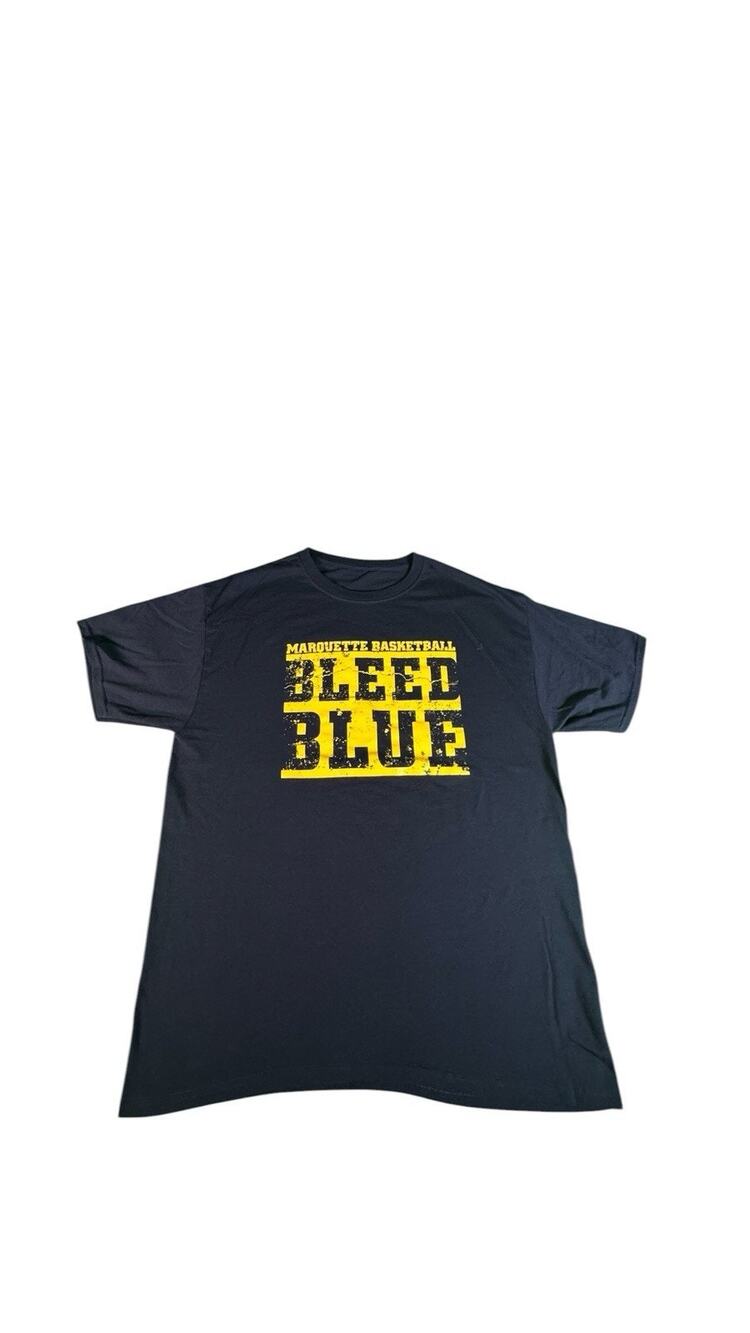 Marquette Golden Eagles Basketball Bleed Blue Navy Gold Graphic T-Shirt